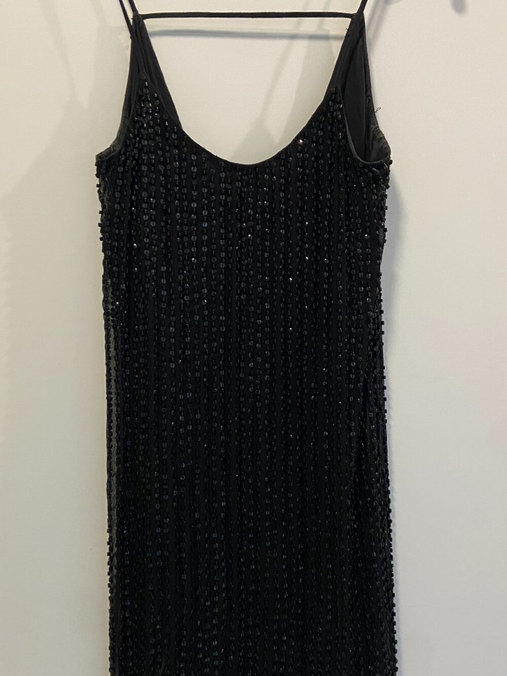 Parker Black Beaded Mini Cocktail Dress Size XS